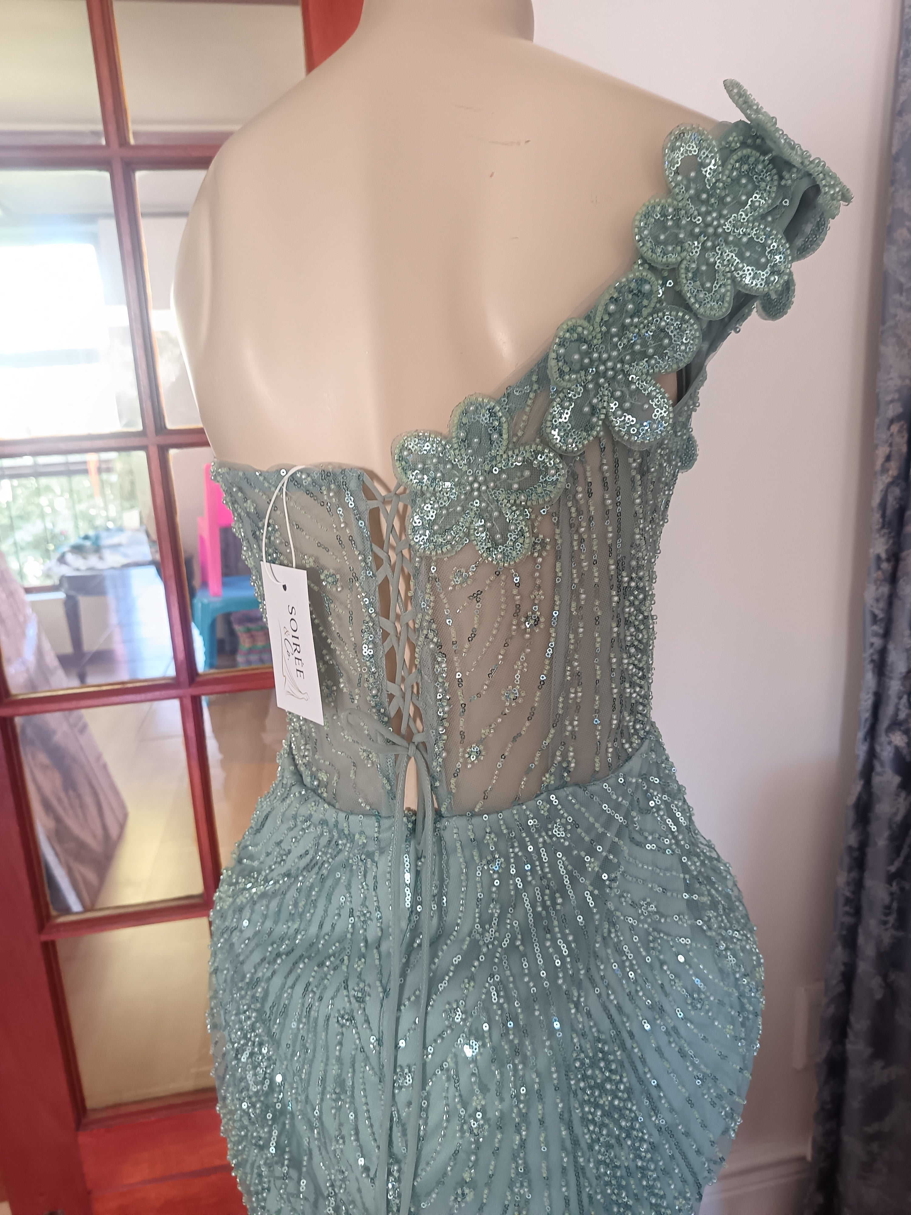 Luxury Mint beaded slim fit