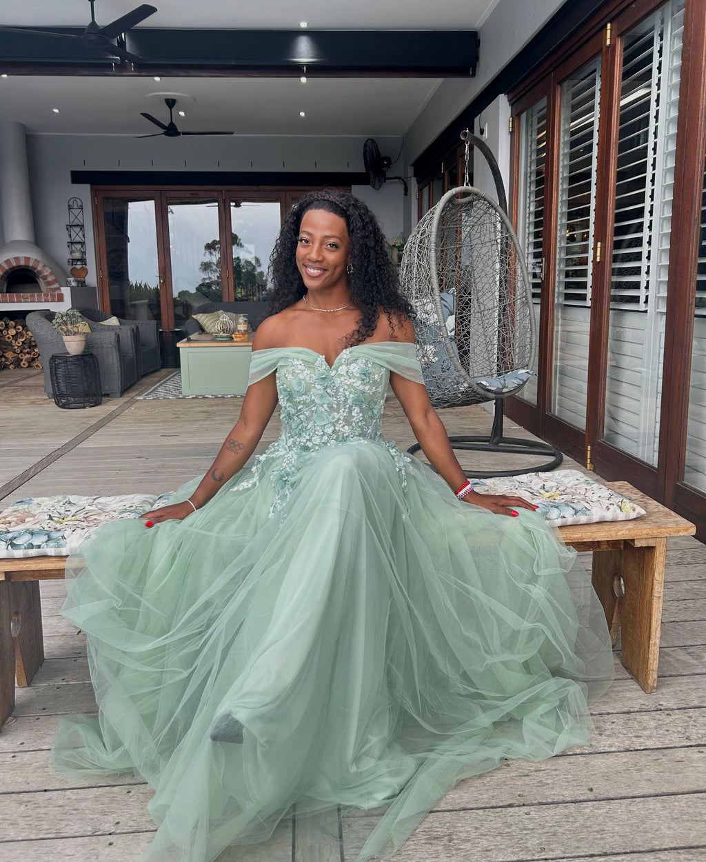 Lime A Line Floral Bodice