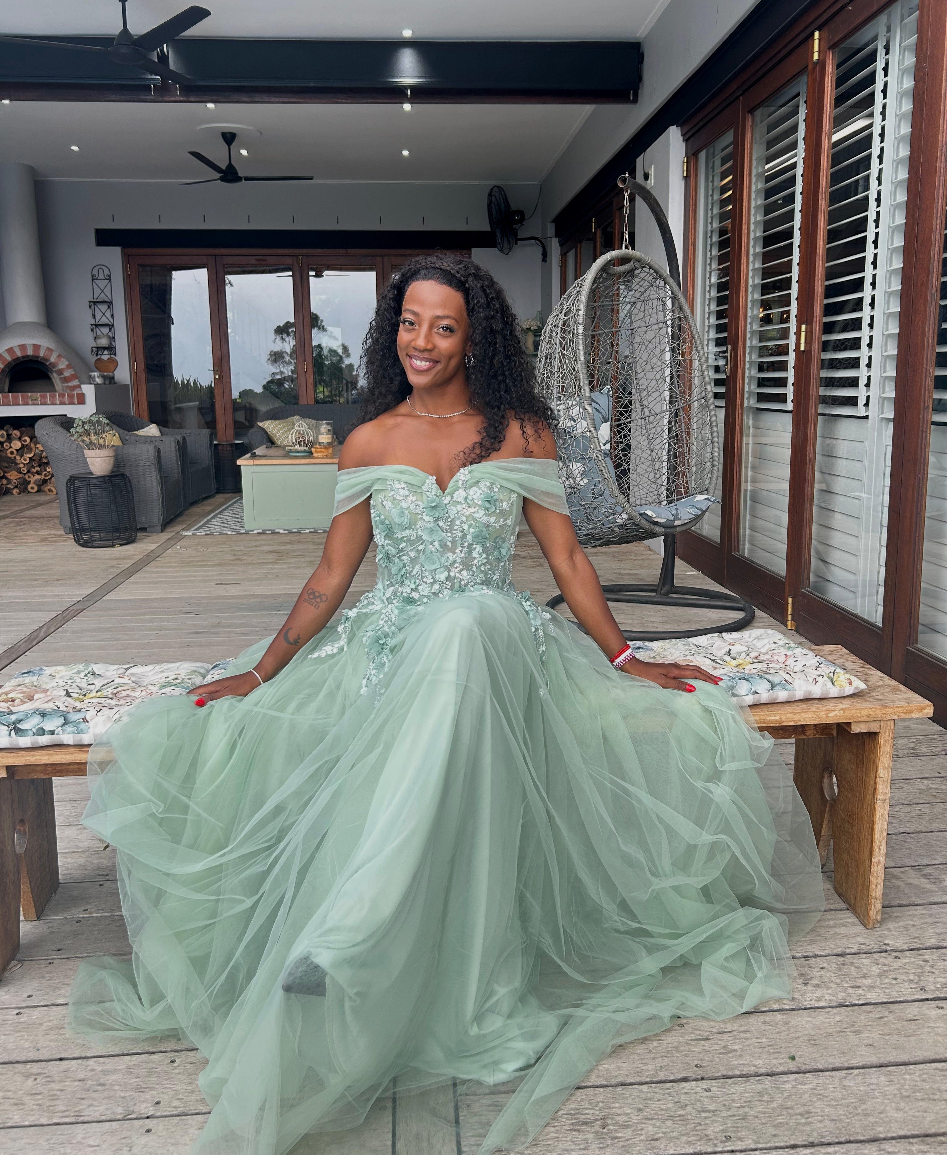 Lime A Line Floral Bodice